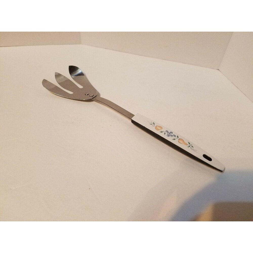 Stainless Steel Salad Server Fork with Fruit Handle 11 1/4"